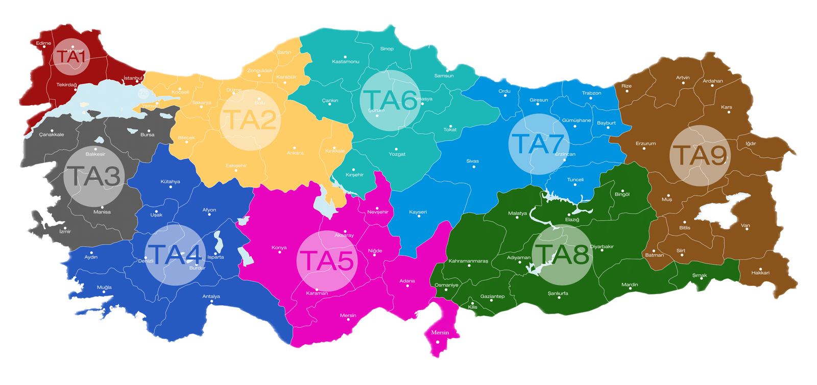 Türkiye TA Bölge Haritası